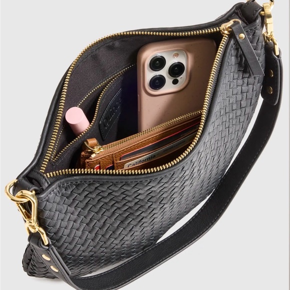 Quince Italian Handwoven Leather Mini Shoulder Bag - Picture 4 of 10